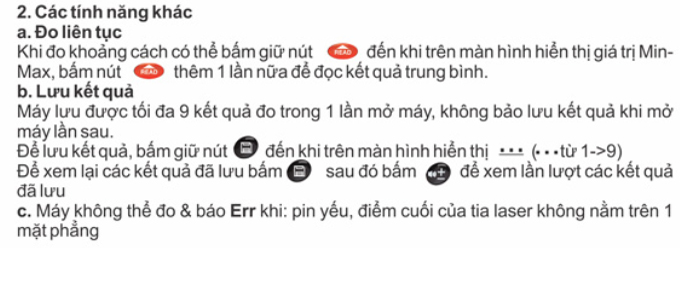 Ảnh hướng dẫn sử dụng máy laser SNDWAY 50m